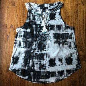 Black and White Patterned Tank Top